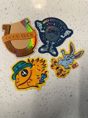 Dutch Bros Retro Sticker Set - Yellow, Blue, Orange, Navy